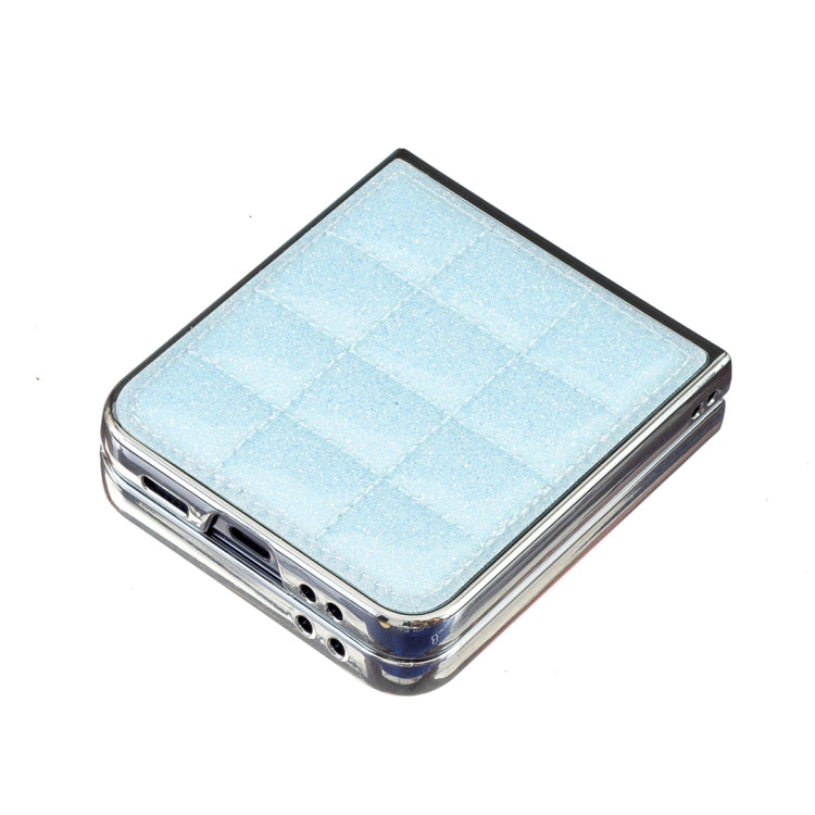 Custodia per telefono in PU glitterata quadrata galvanica, For Samsung Galaxy Z Flip6 / Flip7 FE, For Samsung Galaxy Z Flip5, For Samsung Galaxy Z Flip4