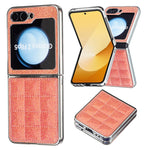 Custodia per telefono in PU glitterata quadrata galvanica, For Samsung Galaxy Z Flip6 / Flip7 FE, For Samsung Galaxy Z Flip5, For Samsung Galaxy Z Flip4
