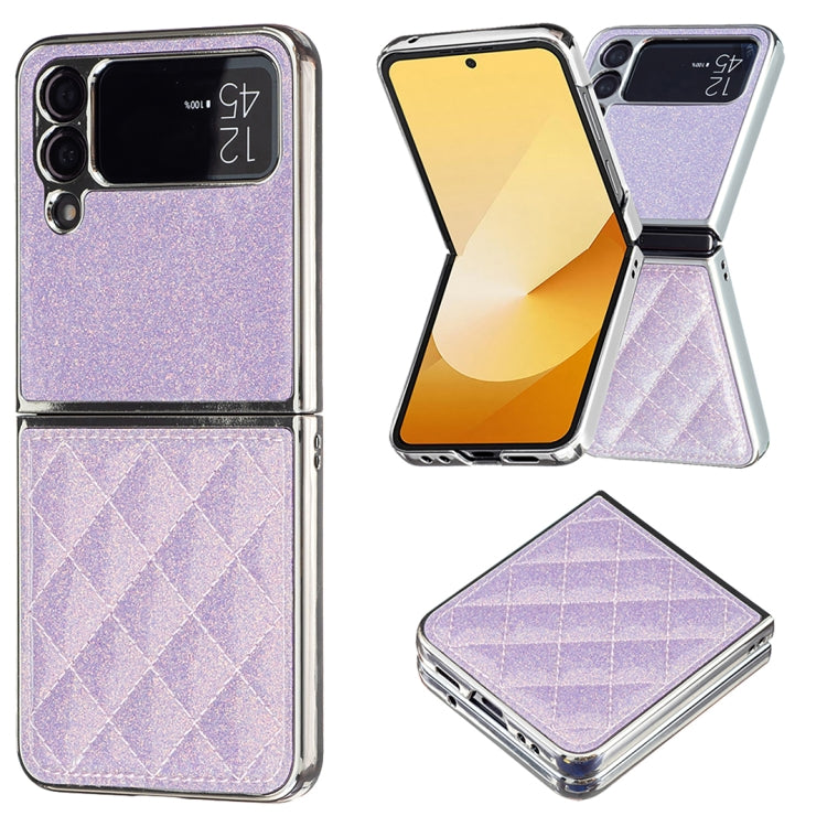 Custodia per telefono in PU glitterato rombico galvanico, For Samsung Galaxy Z Flip3