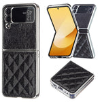 Custodia per telefono in PU glitterato rombico galvanico, For Samsung Galaxy Z Flip3