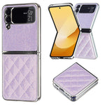 Custodia per telefono in PU glitterato rombico galvanico, For Samsung Galaxy Z Flip6 / Flip7 FE, For Samsung Galaxy Z Flip5, For Samsung Galaxy Z Flip4