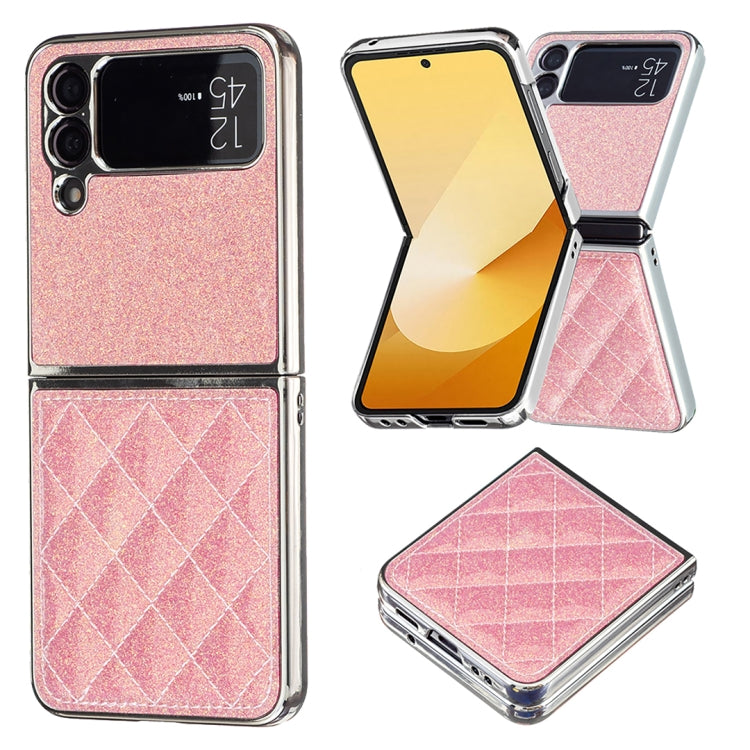 Custodia per telefono in PU glitterato rombico galvanico, For Samsung Galaxy Z Flip6 / Flip7 FE, For Samsung Galaxy Z Flip5, For Samsung Galaxy Z Flip4