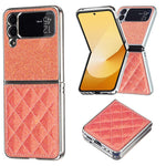 Custodia per telefono in PU glitterato rombico galvanico, For Samsung Galaxy Z Flip6 / Flip7 FE, For Samsung Galaxy Z Flip5, For Samsung Galaxy Z Flip4