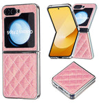 Custodia per telefono in PU glitterato rombico galvanico, For Samsung Galaxy Z Flip6 / Flip7 FE, For Samsung Galaxy Z Flip5, For Samsung Galaxy Z Flip4