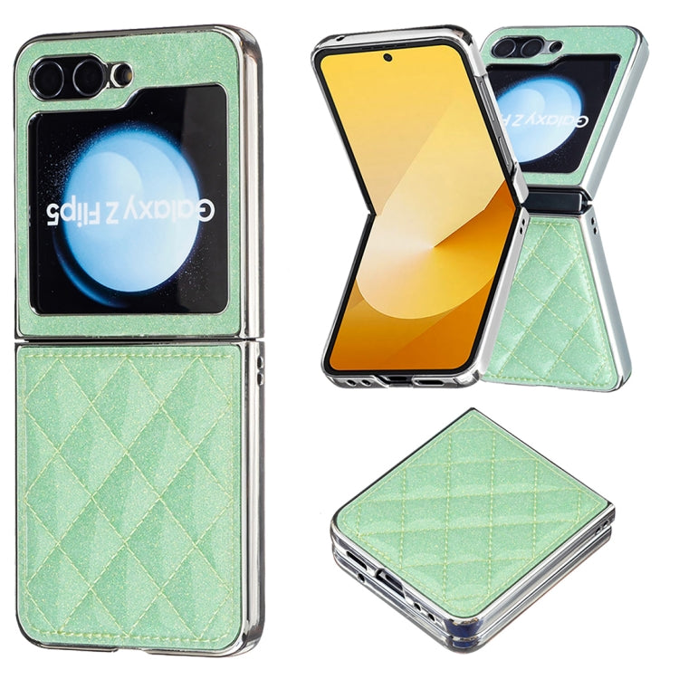 Custodia per telefono in PU glitterato rombico galvanico, For Samsung Galaxy Z Flip6 / Flip7 FE, For Samsung Galaxy Z Flip5, For Samsung Galaxy Z Flip4