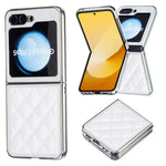 Custodia per telefono in PU glitterato rombico galvanico, For Samsung Galaxy Z Flip6 / Flip7 FE, For Samsung Galaxy Z Flip5, For Samsung Galaxy Z Flip4