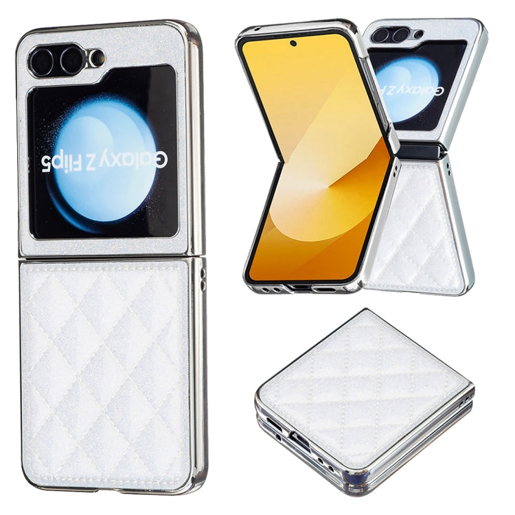 Custodia per telefono in PU glitterato rombico galvanico, For Samsung Galaxy Z Flip6 / Flip7 FE, For Samsung Galaxy Z Flip5, For Samsung Galaxy Z Flip4