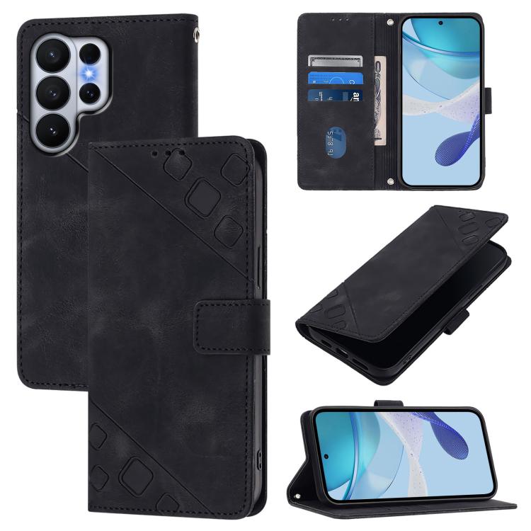 Custodia per telefono in pelle goffrata effetto pelle, For Galaxy S26 FE 5G, For Samsung Galaxy S26+ 5G, For Samsung Galaxy S26 Edge 5G, For Samsung Galaxy S26 Ultra 5G