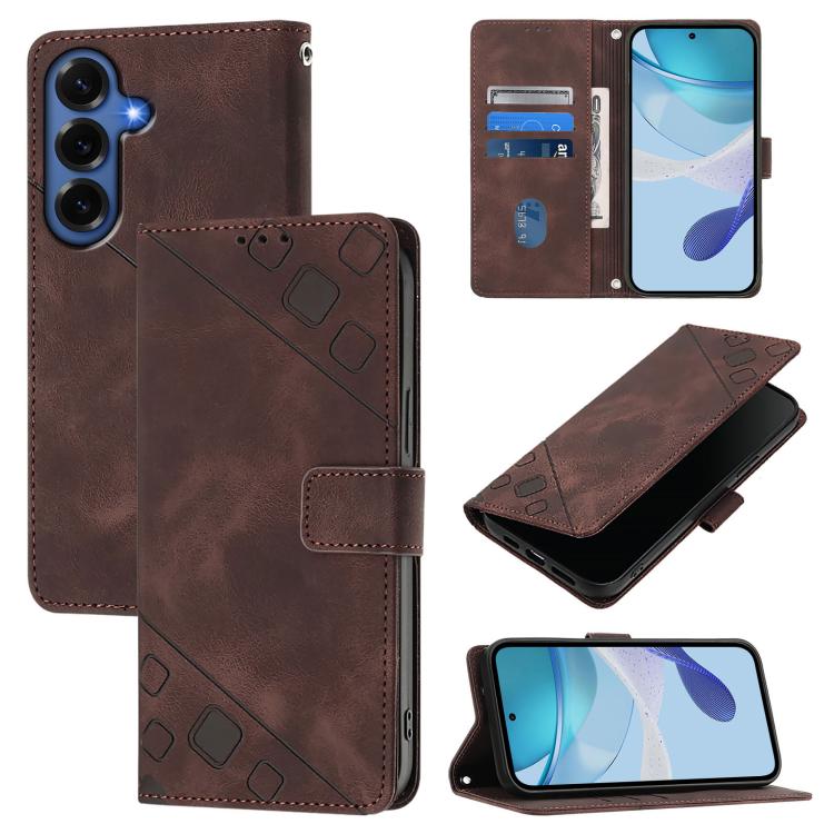 Custodia per telefono in pelle goffrata effetto pelle, For Galaxy S26 FE 5G, For Samsung Galaxy S26+ 5G, For Samsung Galaxy S26 Edge 5G, For Samsung Galaxy S26 Ultra 5G