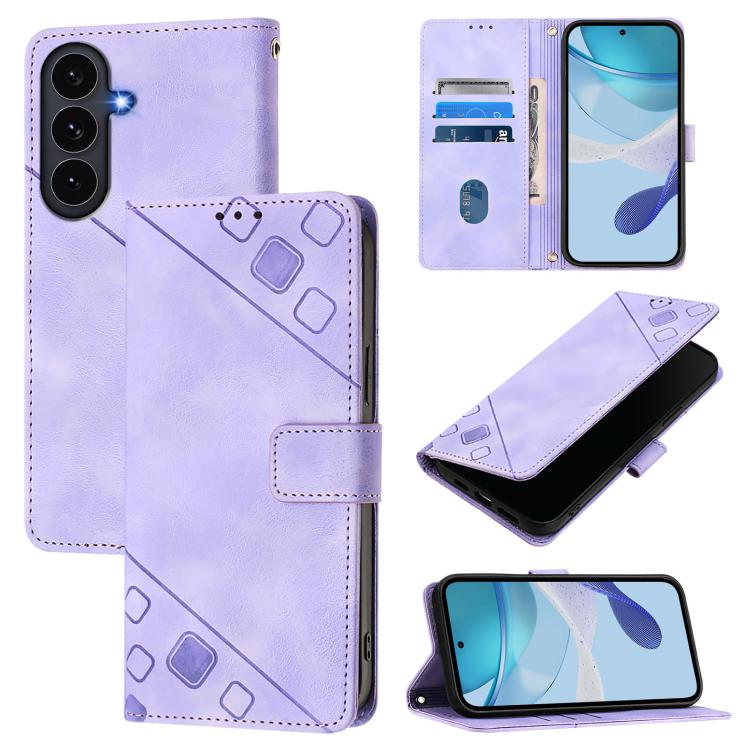 Custodia per telefono in pelle goffrata effetto pelle, For Galaxy S26 FE 5G, For Samsung Galaxy S26+ 5G, For Samsung Galaxy S26 Edge 5G, For Samsung Galaxy S26 Ultra 5G