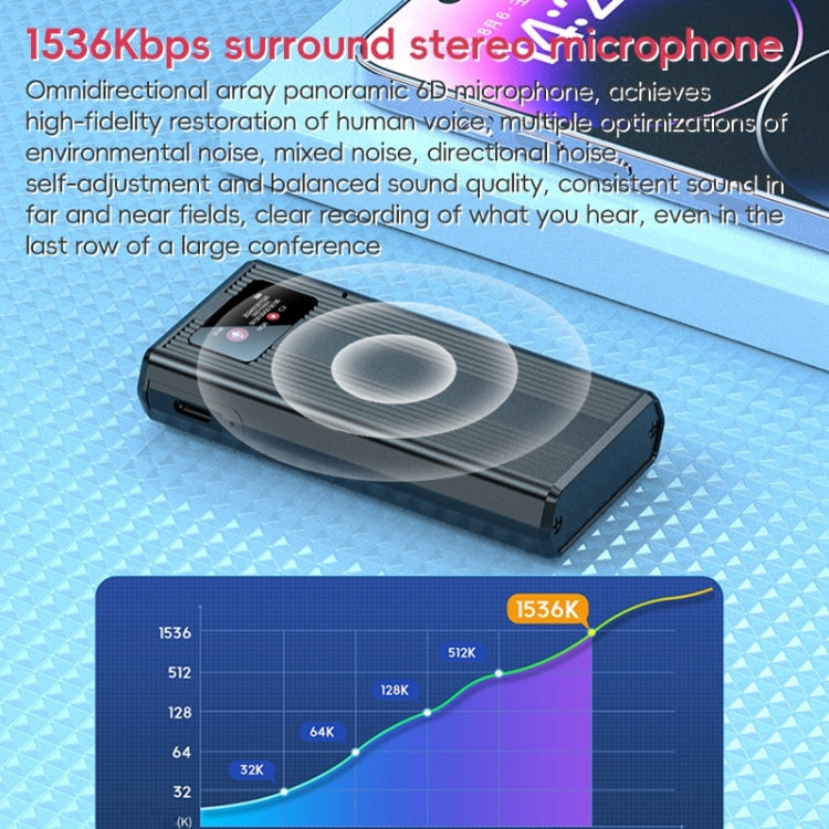 ZD42B Registratore vocale con riduzione intelligente del rumore e controllo magnetico del suono, 16GB, 32GB