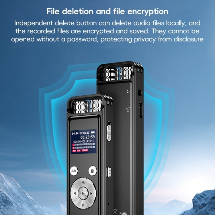 ZD43B Registratore vocale omnidirezionale con doppio microfono e riduzione intelligente del rumore, 32GB, 64GB