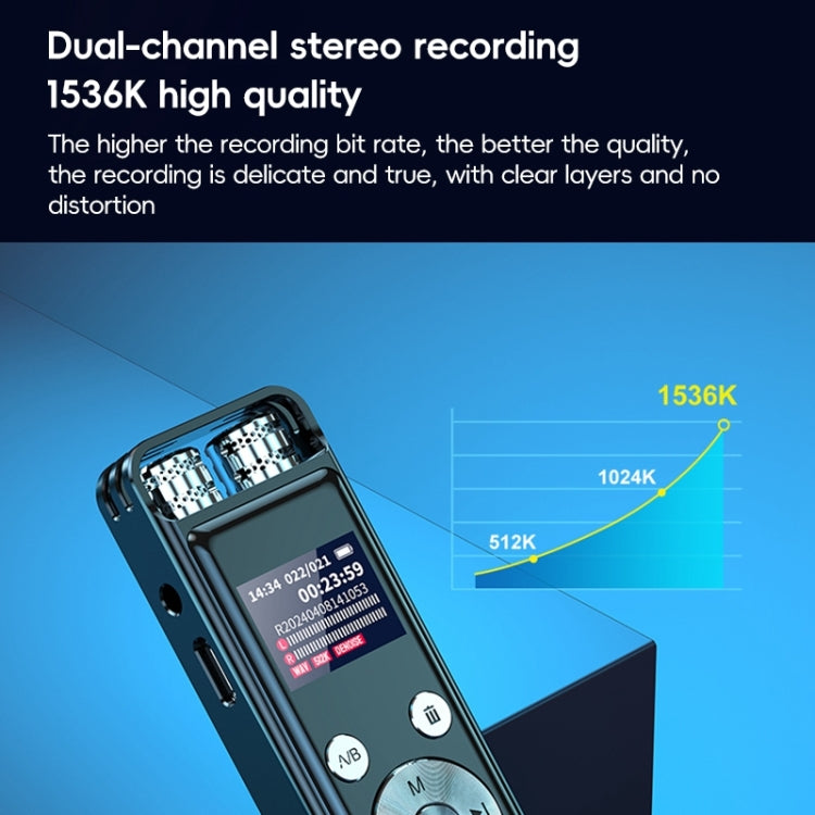 ZD43B Registratore vocale omnidirezionale con doppio microfono e riduzione intelligente del rumore, 32GB, 64GB