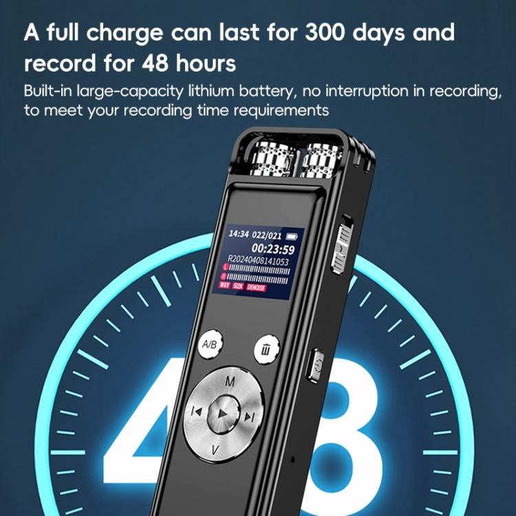 ZD43B Registratore vocale omnidirezionale con doppio microfono e riduzione intelligente del rumore, 32GB, 64GB