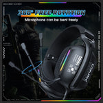 Cuffie da gioco ONIKUMA X12 USB/3,5 mm cablate RGB con microfono, lunghezza cavo: 2,2 m, X12