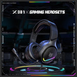 Cuffie da gioco ONIKUMA X31 USB/3,5 mm cablate RGB con microfono, lunghezza cavo: 2,2 m, X31