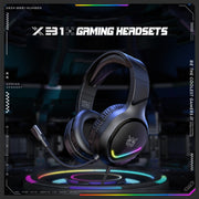 Cuffie da gioco ONIKUMA X31 USB/3,5 mm cablate RGB con microfono, lunghezza cavo: 2,2 m, X31