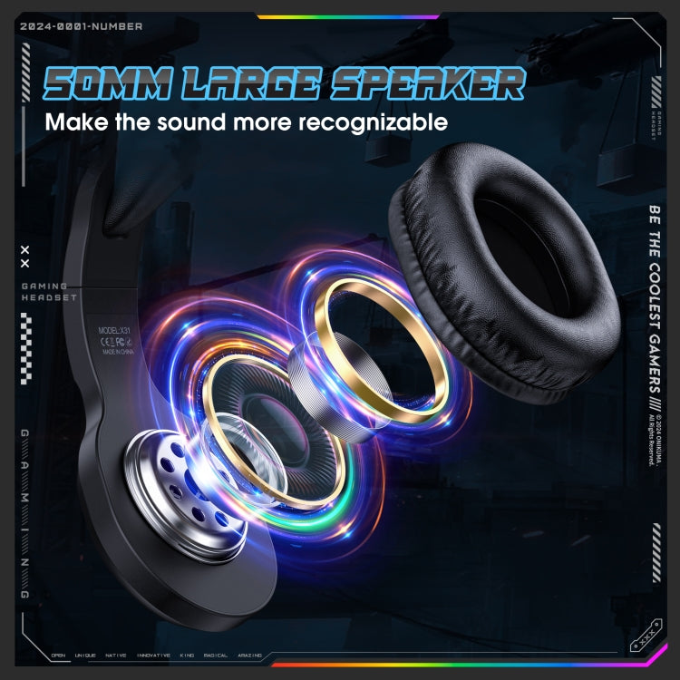 Cuffie da gioco ONIKUMA X31 USB/3,5 mm cablate RGB con microfono, lunghezza cavo: 2,2 m, X31