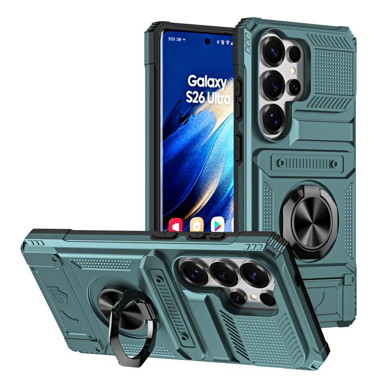 Custodia antiurto per telefono con supporto ad anello in metallo in TPU ibrido per PC, For Samsung Galaxy S26+ 5G, For Samsung Galaxy S26 Ultra 5G, For Samsung Galaxy S26 5G, For Samsung Galaxy S25 Ultra 5G