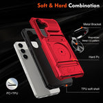 Custodia antiurto per telefono con supporto ad anello in metallo in TPU ibrido per PC, For Samsung Galaxy S26+ 5G, For Samsung Galaxy S26 Ultra 5G, For Samsung Galaxy S26 5G, For Samsung Galaxy S25 Ultra 5G