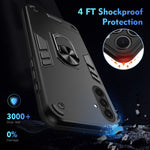 Custodia per telefono con supporto ad anello in metallo antiurto, For Samsung Galaxy A36, For Samsung Galaxy A06