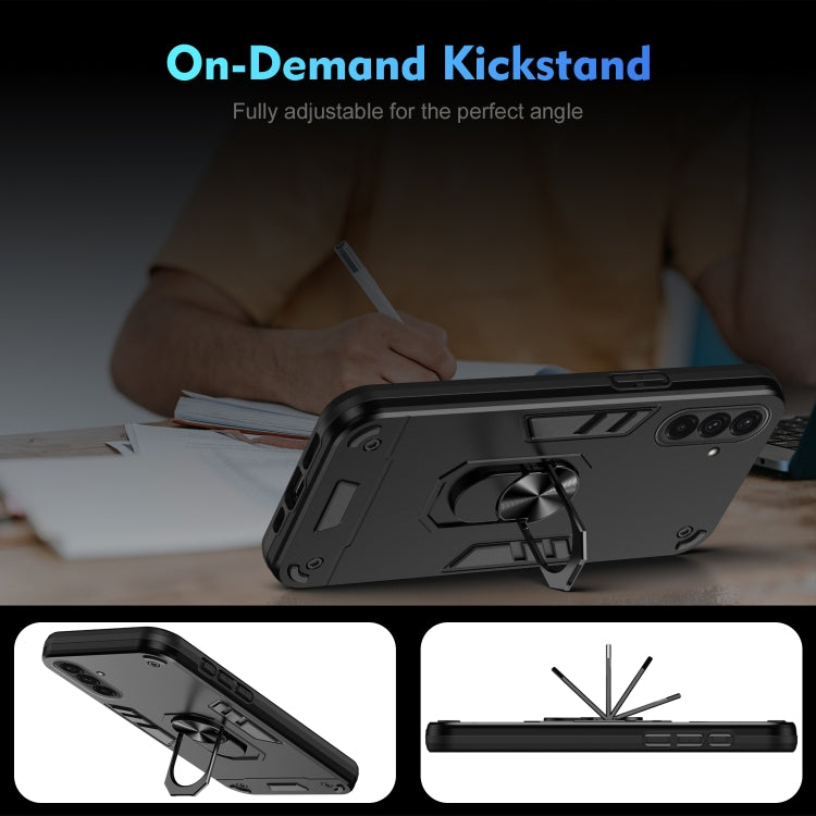 Custodia per telefono con supporto ad anello in metallo antiurto, For Samsung Galaxy A36, For Samsung Galaxy A06