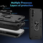 Custodia per telefono con supporto ad anello in metallo antiurto, For Samsung Galaxy A36, For Samsung Galaxy A06
