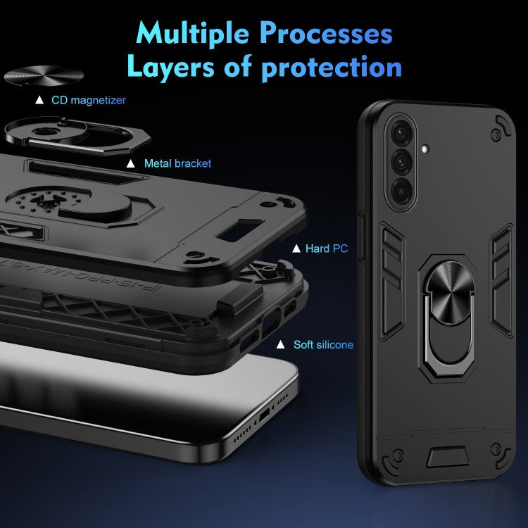 Custodia per telefono con supporto ad anello in metallo antiurto, For Samsung Galaxy A36, For Samsung Galaxy A06