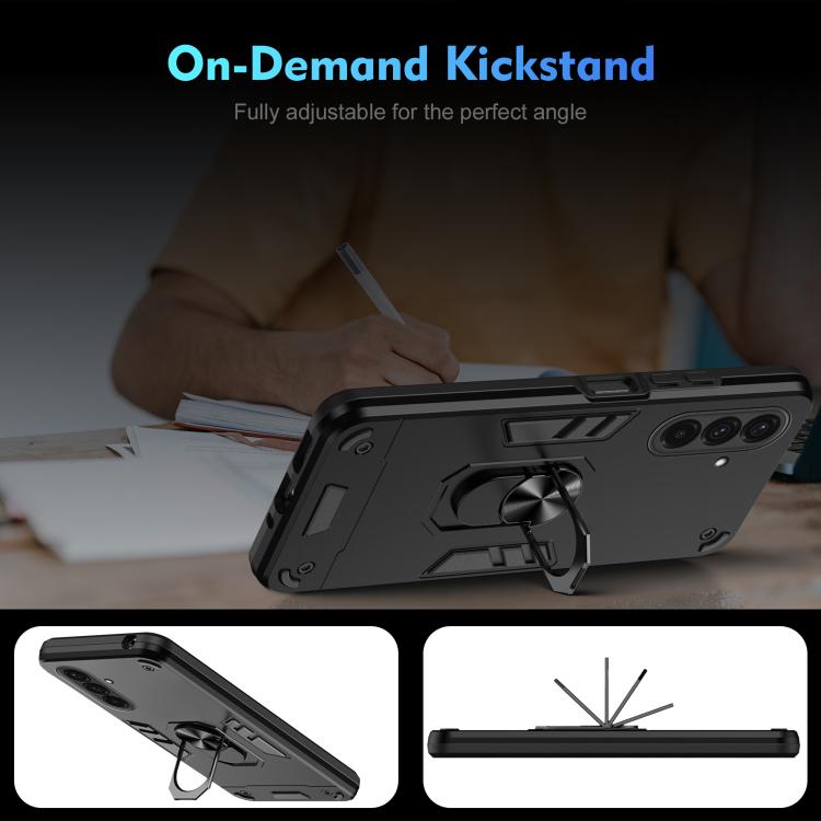 Custodia per telefono con supporto ad anello in metallo antiurto, For Samsung Galaxy A37 5G, For Samsung Galaxy S25 FE 5G, For Samsung Galaxy A07 4G, For Samsung Galaxy A17 5G, For Samsung Galaxy S25 Edge 5G, For Samsung Galaxy A06 5G                  ...