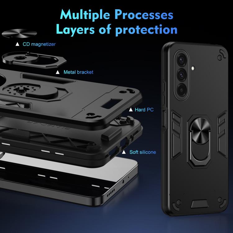 Custodia per telefono con supporto ad anello in metallo antiurto, For Samsung Galaxy A37 5G, For Samsung Galaxy S25 FE 5G, For Samsung Galaxy A07 4G, For Samsung Galaxy A17 5G, For Samsung Galaxy S25 Edge 5G, For Samsung Galaxy A06 5G                  ...