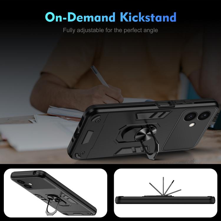 Custodia per telefono con supporto ad anello in metallo antiurto, For Samsung Galaxy S26+ 5G, For Samsung Galaxy S26 Ultra 5G, For Samsung Galaxy S26 5G, For Samsung Galaxy S24 FE 5G