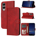 Custodia per telefono in pelle con motivo a gatto felice in rilievo, For Galaxy S26 FE 5G, For Samsung Galaxy S25 Edge 5G, For Samsung Galaxy S25 5G, For Samsung Galaxy S25+ 5G