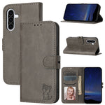 Custodia per telefono in pelle con motivo a gatto felice in rilievo, For Galaxy A27 5G, For Samsung Galaxy A26 5G / A17 5G, For Samsung Galaxy A56 5G, For Samsung Galaxy A36 5G