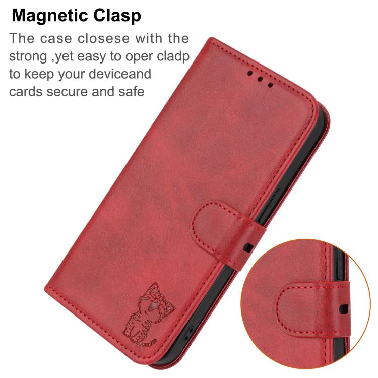 Custodia per telefono in pelle con motivo a gatto felice in rilievo, For Galaxy A27 5G, For Samsung Galaxy A26 5G / A17 5G, For Samsung Galaxy A56 5G, For Samsung Galaxy A36 5G