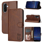 Custodia per telefono in pelle con motivo a gatto felice in rilievo, For Galaxy A27 5G, For Samsung Galaxy A26 5G / A17 5G, For Samsung Galaxy A56 5G, For Samsung Galaxy A36 5G