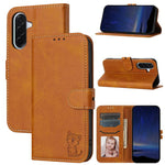 Custodia per telefono in pelle con motivo a gatto felice in rilievo, For Galaxy A27 5G, For Samsung Galaxy A26 5G / A17 5G, For Samsung Galaxy A56 5G, For Samsung Galaxy A36 5G