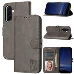 Custodia per telefono in pelle con motivo a gatto felice in rilievo, For Galaxy A27 5G, For Samsung Galaxy A26 5G / A17 5G, For Samsung Galaxy A56 5G, For Samsung Galaxy A36 5G