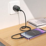 hoco BN17 PD20W Caricabatterie USB, Type-C con set di cavi da 1 m Type-C a 8 pin, EU Plug