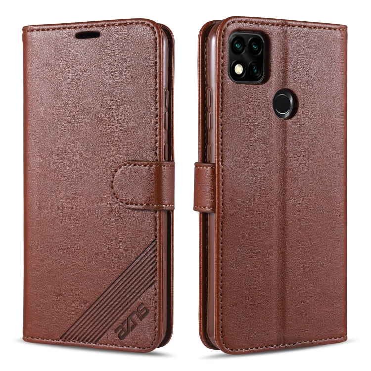 Custodia in pelle a conchiglia orizzontale con struttura in pelle di pecora AZNS con supporto, slot per carte e portafoglio, For Xiaomi Redmi 9C