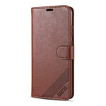 Custodia in pelle a conchiglia orizzontale con struttura in pelle di pecora AZNS con supporto, slot per carte e portafoglio, For Xiaomi Redmi 9C