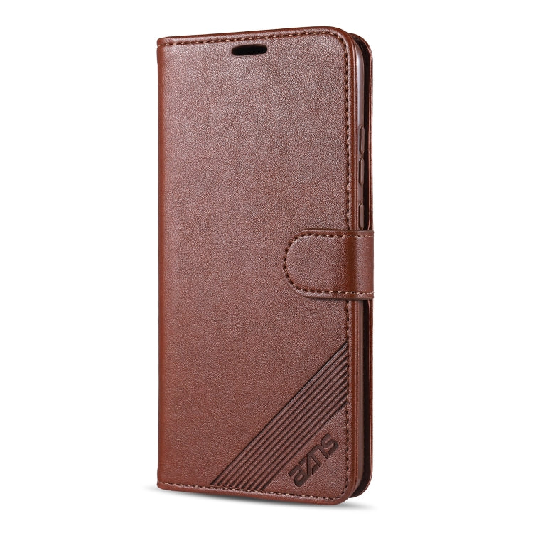 Custodia in pelle a conchiglia orizzontale con struttura in pelle di pecora AZNS con supporto, slot per carte e portafoglio, For Xiaomi Redmi 9C