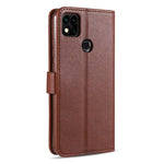 Custodia in pelle a conchiglia orizzontale con struttura in pelle di pecora AZNS con supporto, slot per carte e portafoglio, For Xiaomi Redmi 9C