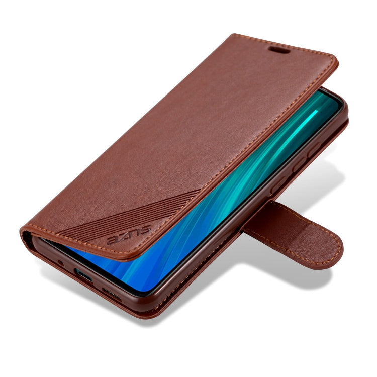 Custodia in pelle a conchiglia orizzontale con struttura in pelle di pecora AZNS con supporto, slot per carte e portafoglio, For Xiaomi Redmi 9C