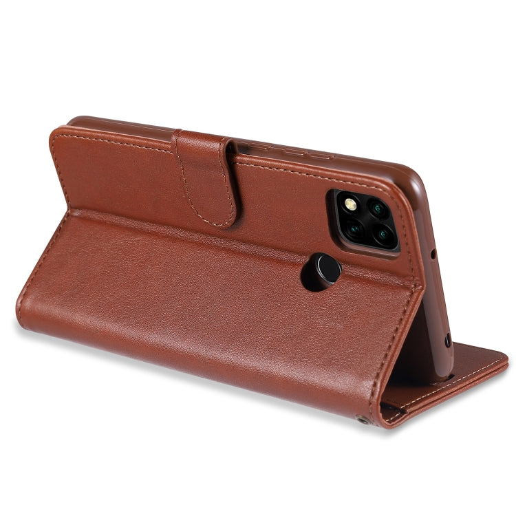Custodia in pelle a conchiglia orizzontale con struttura in pelle di pecora AZNS con supporto, slot per carte e portafoglio, For Xiaomi Redmi 9C