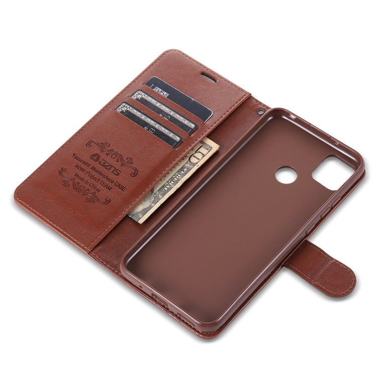 Custodia in pelle a conchiglia orizzontale con struttura in pelle di pecora AZNS con supporto, slot per carte e portafoglio, For Xiaomi Redmi 9C