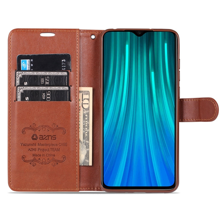 Custodia in pelle a conchiglia orizzontale con struttura in pelle di pecora AZNS con supporto, slot per carte e portafoglio, For Xiaomi Redmi 9C