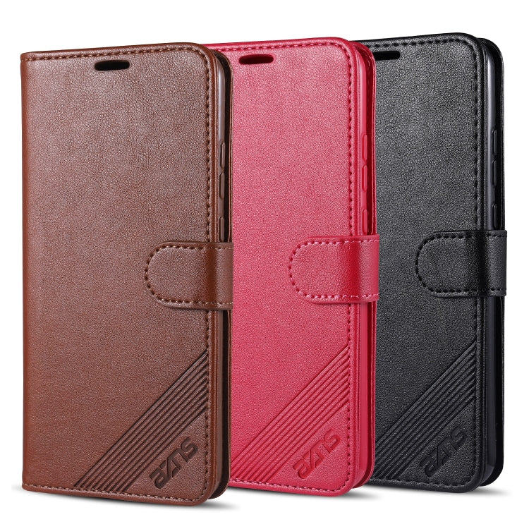 Custodia in pelle a conchiglia orizzontale con struttura in pelle di pecora AZNS con supporto, slot per carte e portafoglio, For Xiaomi Redmi 9C