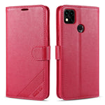 Custodia in pelle a conchiglia orizzontale con struttura in pelle di pecora AZNS con supporto, slot per carte e portafoglio, For Xiaomi Redmi 9C