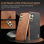Custodia per telefono con copertura totale AZNS con struttura elettrolitica e texture coccodrillo, For Samsung Galaxy A16 5G, For Samsung Galaxy A06 4G