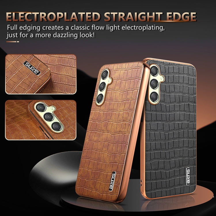 Custodia per telefono con copertura totale AZNS con struttura elettrolitica e texture coccodrillo, For Samsung Galaxy A16 5G, For Samsung Galaxy A06 4G